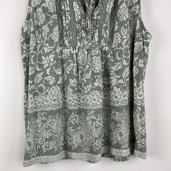 Lucky Brand women’s green floral swing tank. Size Large - Picture 5 of 8